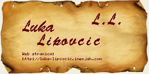 Luka Lipovčić vizit kartica